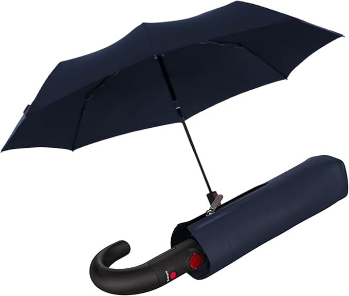Knirps T.260 Medium Automatic Open-Close Umbrella with Curved Handle and Carrying Case