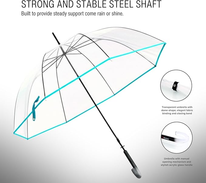 Knirps C.760 34.2"Transparent Canopy Dome Umbrella