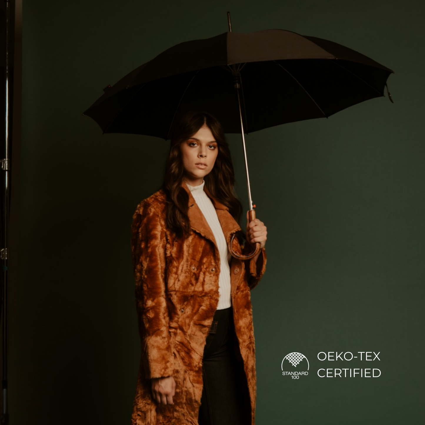 Knirps S.770 Long Automatic Stick Umbrella, Straight, Lightweight, Premium, Italian Maple Wood Handle