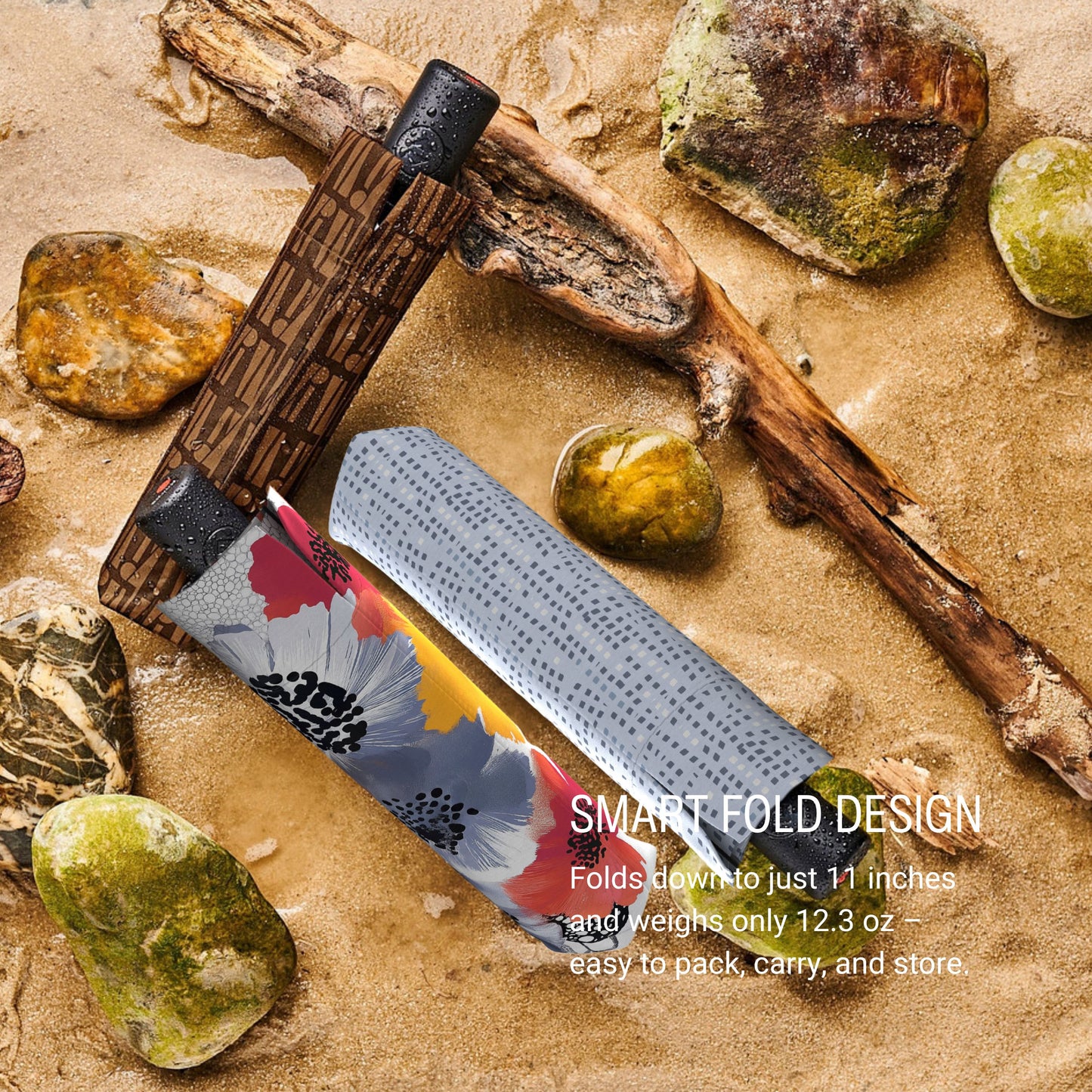 Knirps A.200 Medium Duomatic Windproof Rain Umbrella for Adults in Poppy – Automatic Open Close Design, 38.5" Wind Resistant Canopy, Durable Steel Frame, Travel Case Included