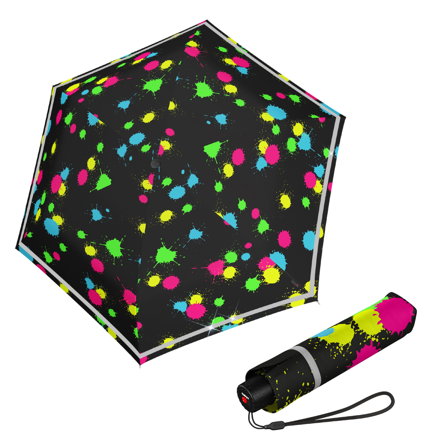 Knirps ROOKIE Kids Rain Umbrella with Reflective Safety Strip, 90cm Diameter