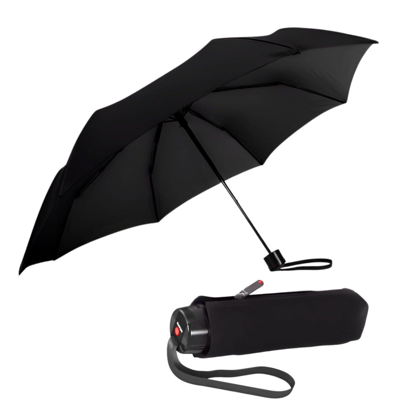 Need help? product image Knirps T.020 Manual Pocket Rain Umbrella in Black – Compact Travel Umbrellas, Lightweight, Strong Aluminum Frame - Folds to 7.5in, Large 34in Canopy, Zip-Up Case Included