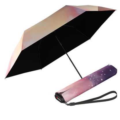 Knirps US.050 Compact Lightweight Travel Umbrella in Cosmic, Manual Open, 4-in-1 Heat Shield UPF 50+ Blocks 99.95% UV, Reduces Temp 40%, Cuts Glare 99.99%, Windproof 75mph, Pocket Size