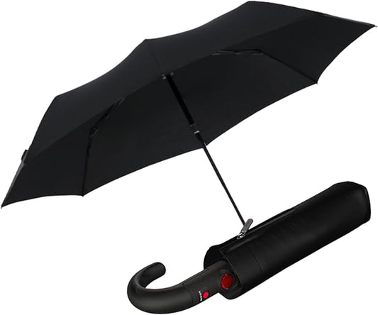 Knirps T.260 Medium Automatic Open-Close Umbrella with Curved Handle and Carrying Case