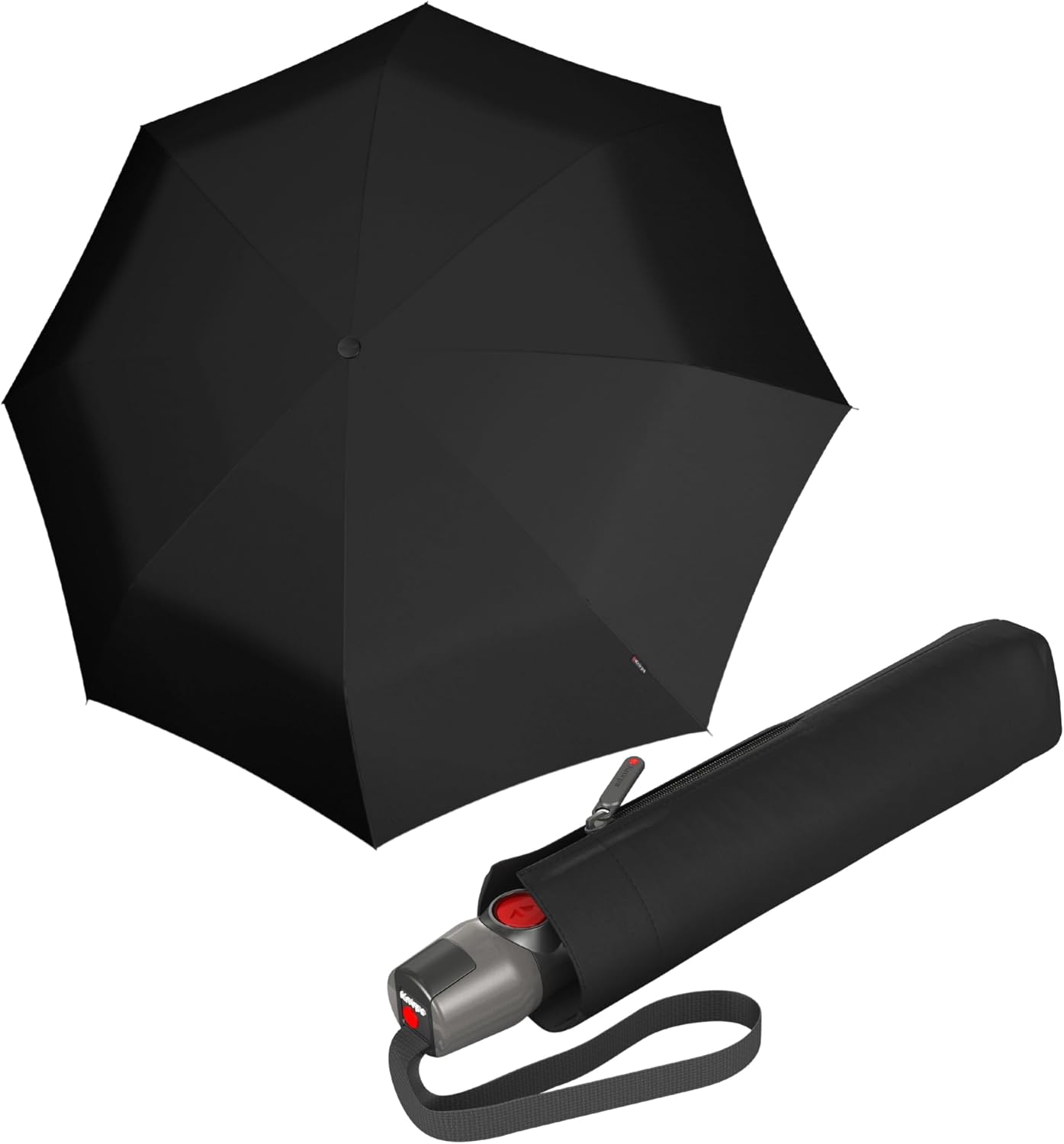 Knirps T.200 Medium Duomatic Automatic Rain Umbrella - 97cm Diameter Retractable Umbrella & Carrying Case