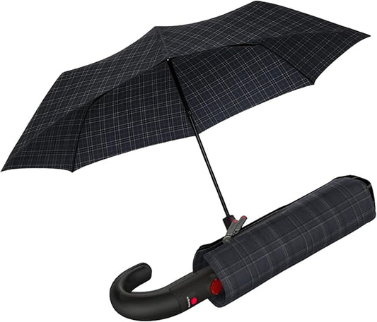 Knirps T.260 Medium Automatic Open-Close Umbrella with Curved Handle and Carrying Case