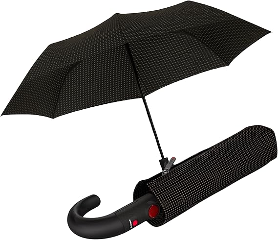 Knirps T.260 Medium Automatic Open-Close Umbrella with Curved Handle and Carrying Case
