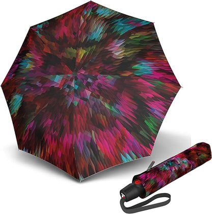 Knirps T.200 Medium Duomatic Automatic Rain Umbrella - 97cm Diameter Retractable Umbrella & Carrying Case