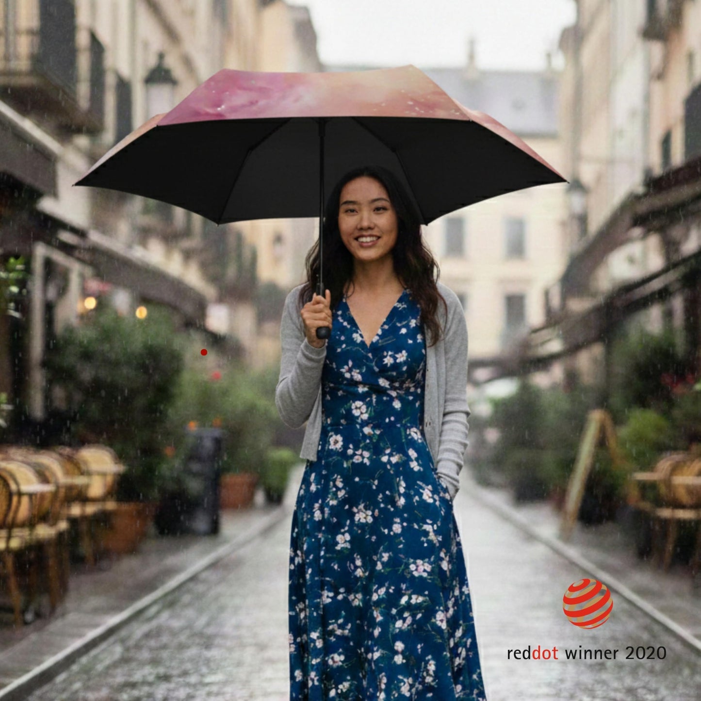 Knirps US.050 Compact Lightweight Travel Umbrella in Cosmic, Manual Open, 4-in-1 Heat Shield UPF 50+ Blocks 99.95% UV, Reduces Temp 40%, Cuts Glare 99.99%, Windproof 75mph, Pocket Size