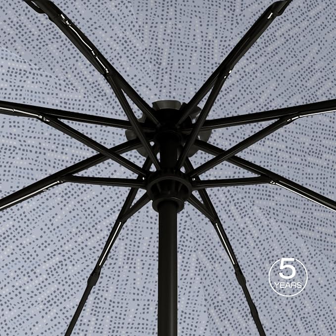 Knirps A.200 Medium Duomatic Windproof Rain Umbrella for Adults in Domino Malibu – Automatic Open Close Design, 38.5" Wind Resistant Canopy, Durable Steel Frame, Travel Case Included