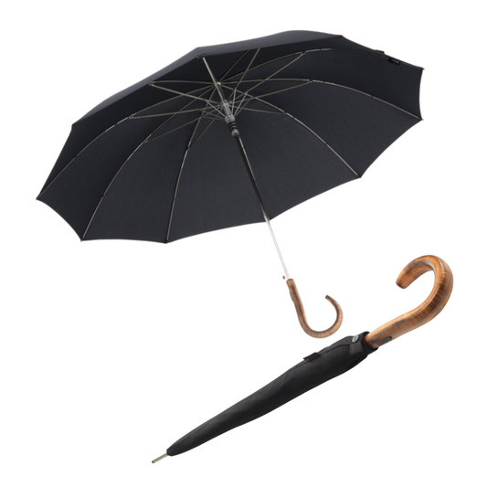 Knirps S.770 Long Automatic Stick Umbrella, Straight, Lightweight, Premium, Italian Maple Wood Handle