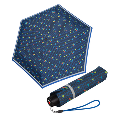 Knirps ROOKIE Kids Rain Umbrella with Reflective Safety Strip, 90cm Diameter