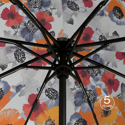 Knirps A.200 Medium Duomatic Windproof Rain Umbrella for Adults in Poppy – Automatic Open Close Design, 38.5" Wind Resistant Canopy, Durable Steel Frame, Travel Case Included
