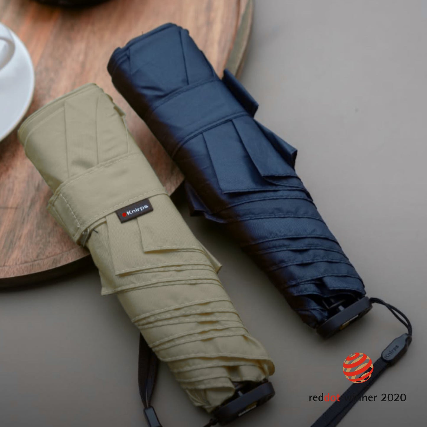Knirps US.050 Ultra Light Pocket Size Manual Rain Umbrella in Moss – 4oz Portable Travel Umbrellas with 35" Quick Dry Canopy, Windproof up to 62mph, Matching Quick Dry Protective Cover Included