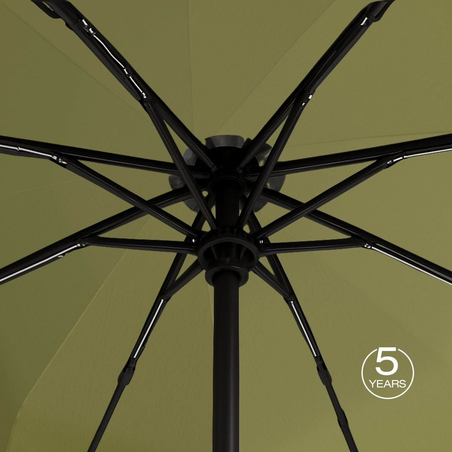 Knirps A.200 Medium Duomatic Windproof Rain Umbrella for Adults in Olive – Automatic Open Close Design, 38.5" Wind Resistant Canopy, Durable Steel Frame, Travel Case Included