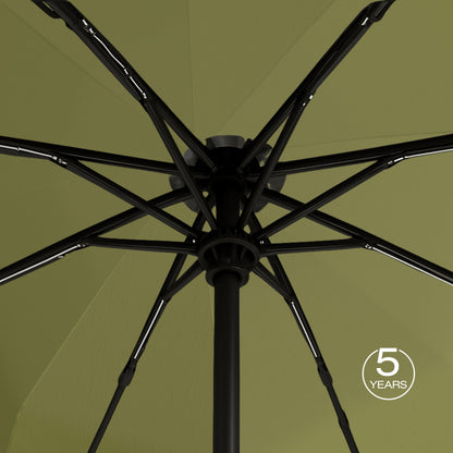 Knirps A.200 Medium Duomatic Windproof Rain Umbrella for Adults in Olive – Automatic Open Close Design, 38.5" Wind Resistant Canopy, Durable Steel Frame, Travel Case Included