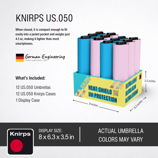 Knirps U Series Umbrella Display Stand with 12 Heatshield UV Umbrellas